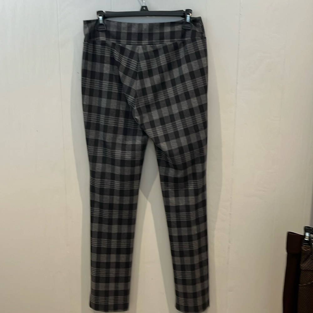 Lena Gabrielle pull on pants. Black/grey plaid.